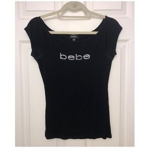 bebe- Fitted Black Top